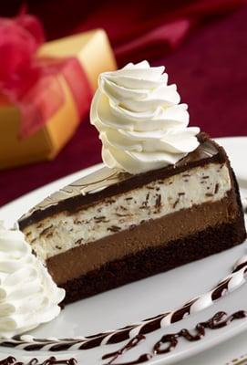 We carry Cheesecake Factory Cheesecake, sold by the slice.  This one is the Tuxedo Mousse!