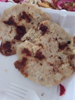 Pupusas with rancid cheese