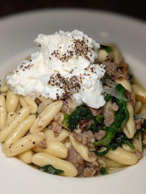 Cavatelli with broccoli rabe and sausage  iG: snackchatnyc