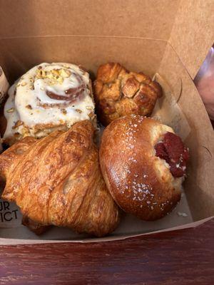 Sampling their pastries