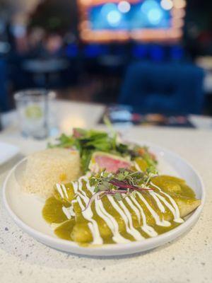 Delicious enchiladas verdes