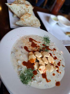 Clam chowder with side of sourdough