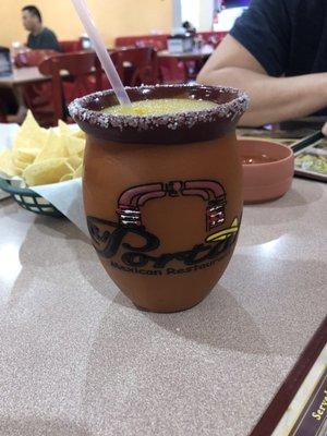 Happy hour margaritas & the cup is just too cute!