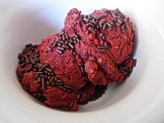 Red Velvet Cookie Dough with Chocolate Sprinkles