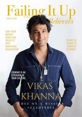 Portrait of celebrity chef and activist Vikas Khanna for the cover of Failing It Up magazine, August 2020. Photo by Andrei www.iRolls.com