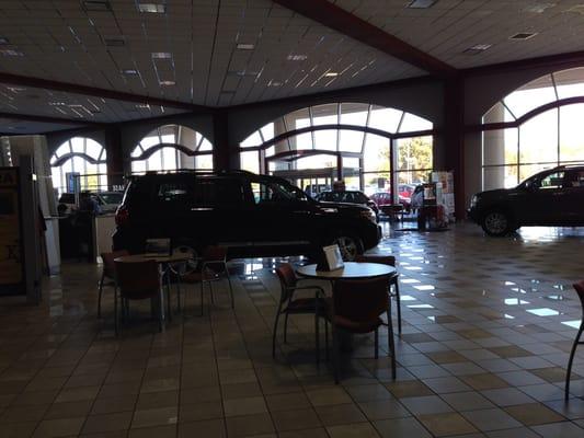 Cars in the showroom