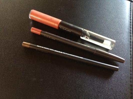 Lingering Eye Brow pencil, Pro Longwear Lipcolour and Staunchly Stylish Pro Longwear Lip Pencil.