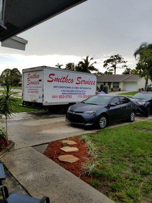 Driveway shot of the Smithco truck