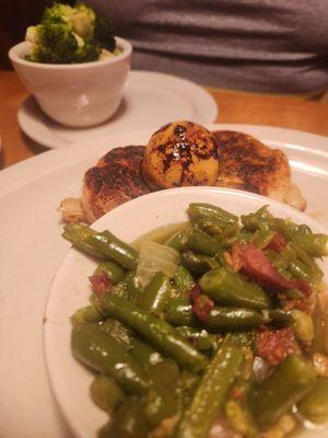 Herb Crusted Chicken,  Green Beans Steamed Broccoli