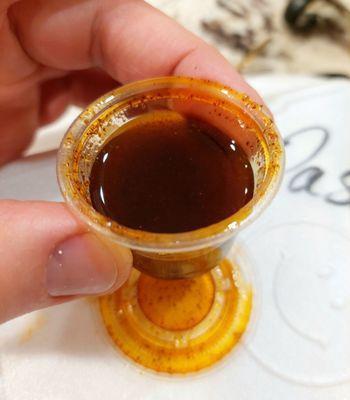 Chile oil aka chile de aceite or possibly a salsa macha. Excellent!