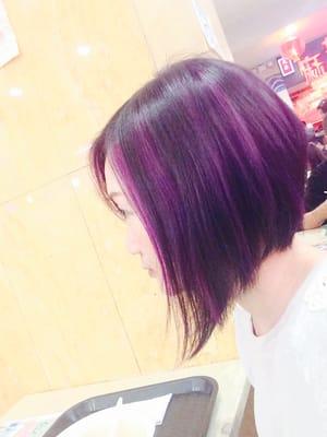 Purple dying and highlights