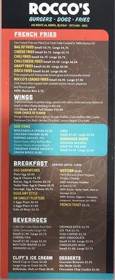 Updated Menu (front)