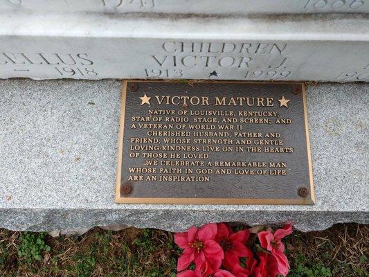 Victor Mature gravesite at St. Michael's