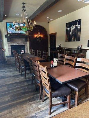 This dining area is by itself if you need a private dining space.