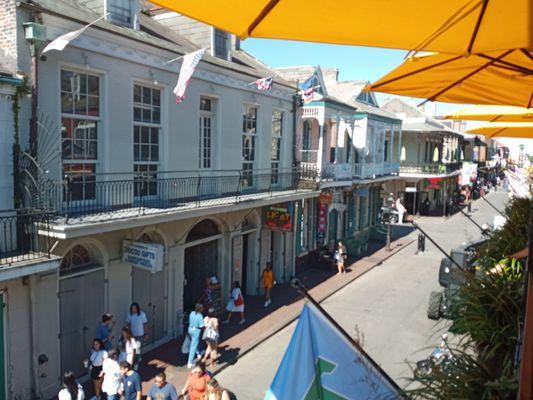 View from the balcony of the "The Cornet"
 (New Orleans Fat Tuesday Food Tour of the French Quarter | September 2022 | Guide: Roger)