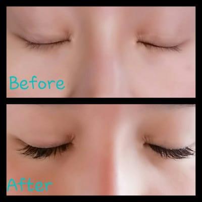 My eyelashes. Before & After