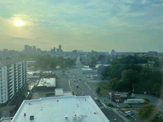 View of downtown from my kids room.