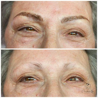 She said "I have brows! I don't have to fill them in anymore!

Heavenly Beauty LV is here for your permanent makeup needs!