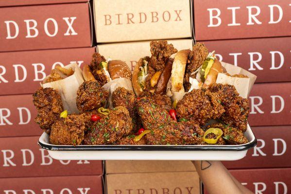 Birdbox fried chicken and chicken sandwhiches. Spicy and Classic