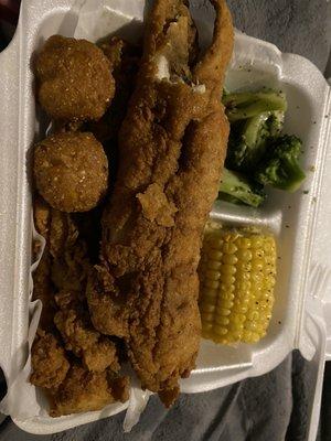 4pc fried whiting dinner was delicious.