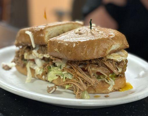 Carnitas Torta with a fried egg! Good work Ed