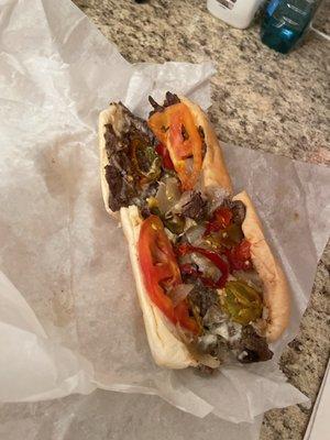 Regular Philly Charanns Cheesesteak - The Tampa Original with medium peppers