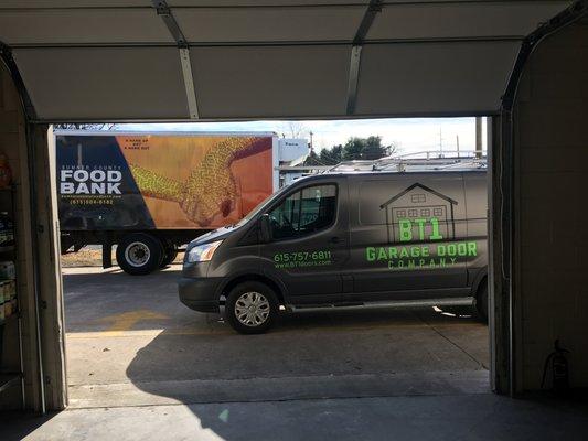 Garage Door Panel Replacement for sumner County Food Bank.