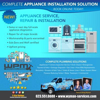 Appliance Repair, Service and Installation now offered