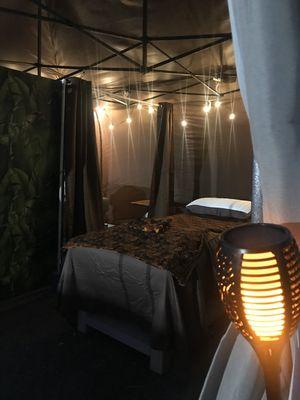 Outdoor massage with the mood lights