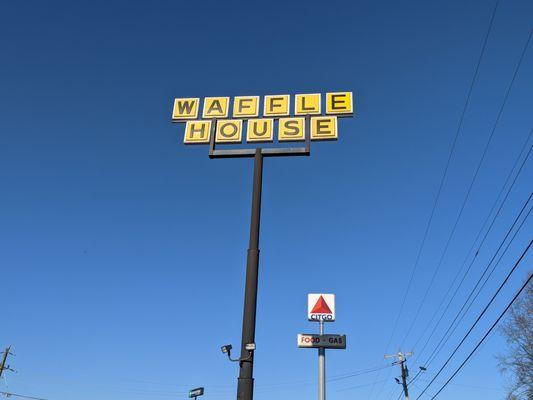 Follow the sign to Waffle House