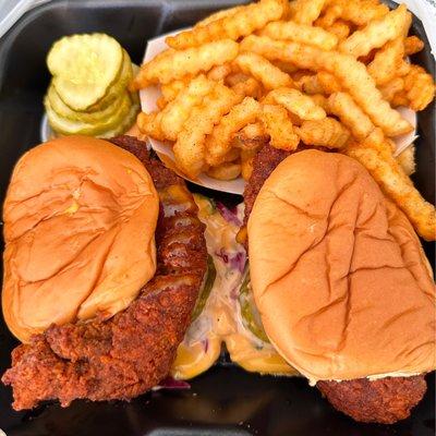 Chicken Sliders and Fries