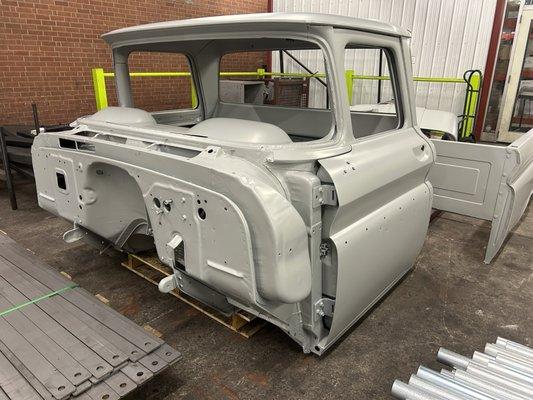 65 Chevy Truck coated in primer.