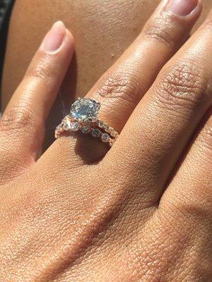 Wedding and engagement rings after cleaning.