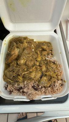 Curry Chicken and Peas and Rice and Peas