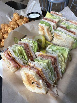 Club turkey sandwich (huge portion, very good!)