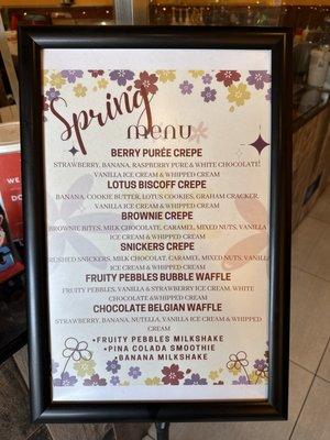 Our Limited Time Spring Menu