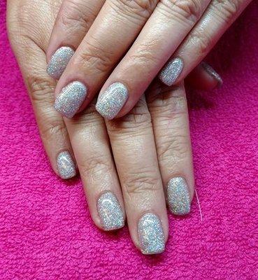 Hard Gel Glitter nails.