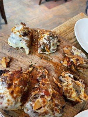 BRUSCHETTA WITH MUSHROOM AND MONTASIO CHEESE