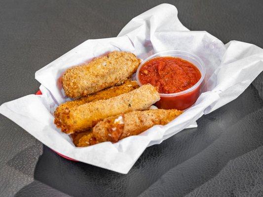 freshly cut, handbredded mozzarella sticks. served with our homemade marinara sauce