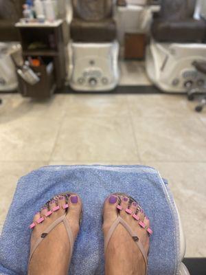 My beautiful pedicure is done with my favorite technician Tina!!!