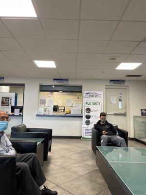 Waiting area while my car is being serviced.