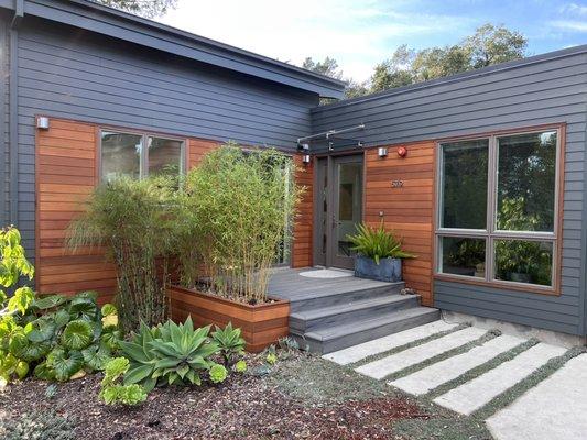 Refinished cedar siding