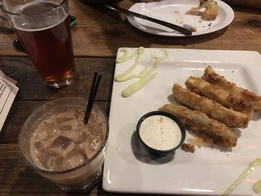 Brown ale Horchata  Fried Pickles