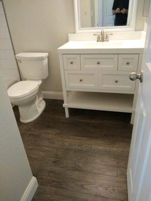 Bathroom Remodel - Sub-Floor Repair, Flooring, Vanity & Toilet