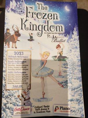 Program for The Frozen Kingdom at Courtyard Theatre