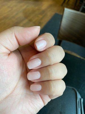 Gel manicure on natural nails