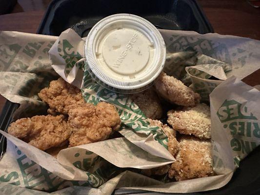 Boneless wings; lemon pepper and garlic parm