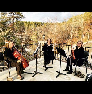 Flute, Violin & Cello for wedding at Fredrick's on Smith Lake