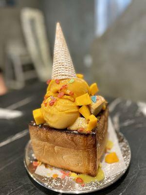 Honey Mango Ice Cream Toast