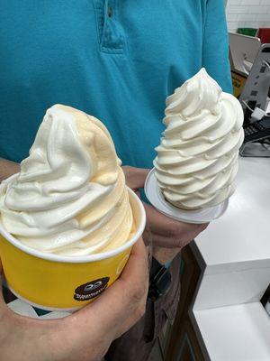 Coconut & Mango Swirl, Vanilla Soft Serve